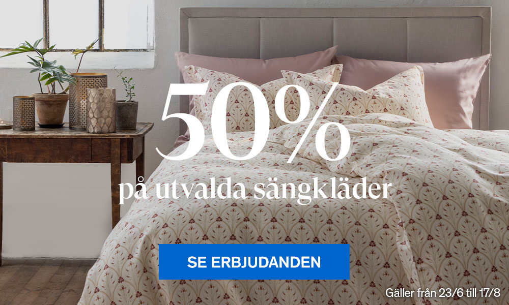 50% p&aring; utvalda p&aring;slakan, &ouml;rngott & underlakan